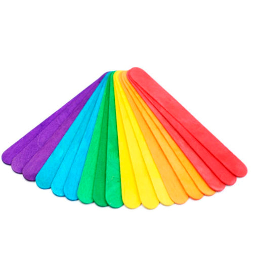 Palos de Madera de Colores para Manualidades (Pack Multicolor)