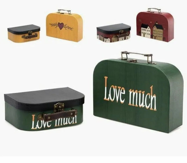 Set de Cajas Decorativas en Forma de Maleta - Estilo Vintage de Homania