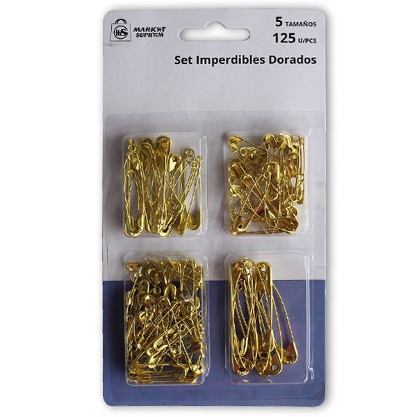 Set Imperdibles Dorados Market Suprem – 125 uds / 5 tamaños