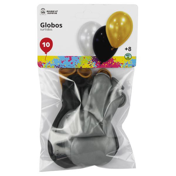 Globos Surtidos Market Suprem Colores Elegantes – Pack de 10 Unidades