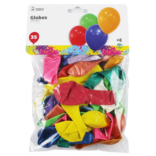 Globos Surtidos Market Suprem 35 Unidades – Colores Variados