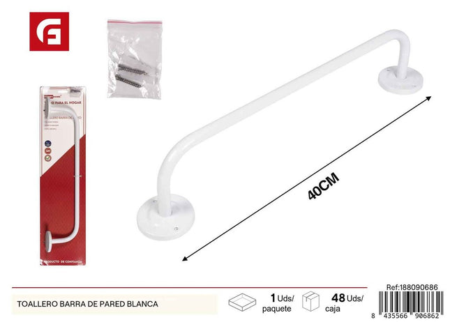 Toallero de Pared Blanco - Elegancia y Funcionalidad en 40 cm