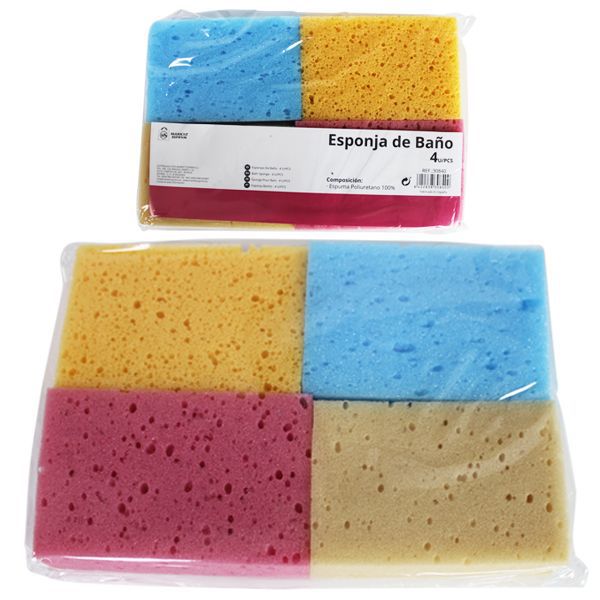 Conjunto de Esponjas de Baño Multicolores para Exfoliación Suave - Packs de 3 y 4 Unidades