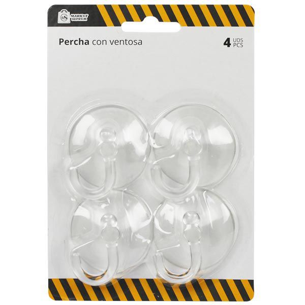 Perchas Con Ventosa – Disponibles En Packs de 4 Y 8 Unidades