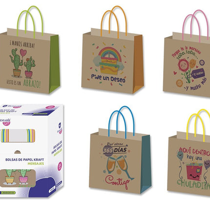 Sacs en papier kraft avec messages