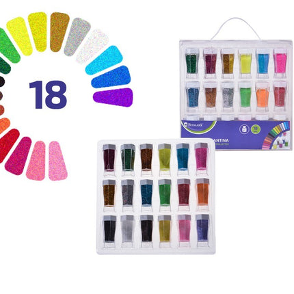 Ensemble de paillettes colorées - 18 pots