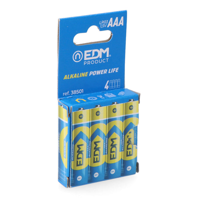 Pilas Alcalinas EDM Power Life AAA (LR03) – Pack 4
