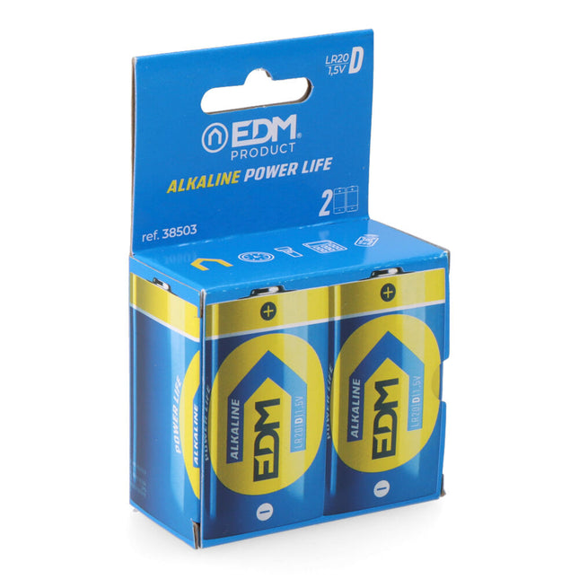 Pilas Alcalinas EDM Power Life D (LR20) – 2 unidades