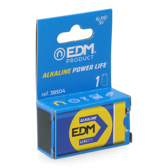 Pila Alcalina EDM Power Life 9V (6LR61) – 1 unidad
