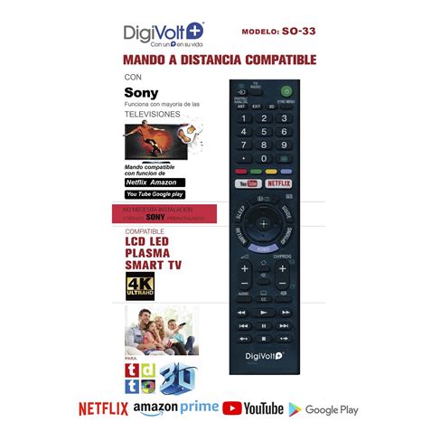 Mando a Distancia Universal DigiVolt Compatible con Sony