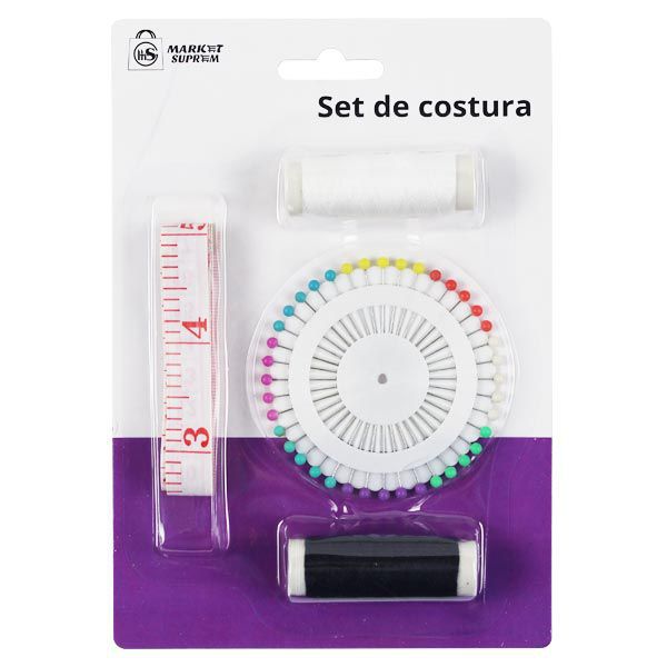 Set de Costura Básico Market Suprem – Con Hilo, Alfileres y Cinta Métrica