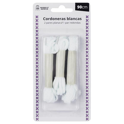 Cordoneras Blancas Market Suprem 3uds (2 Planas + 1 Redonda)