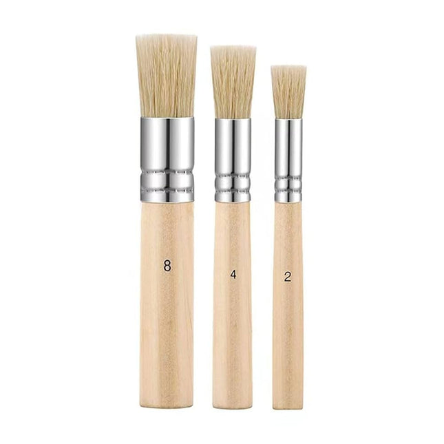 Set de Pinceles Redondos de Cerdas Naturales (3 Unidades)