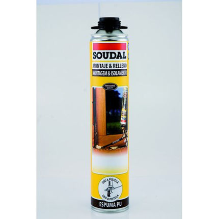 Espuma PU SOUDAL Montaje &amp; Relleno – Uso con Pistola