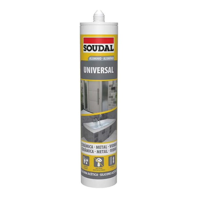 Silicona Acética Universal Soudal Aluminio
