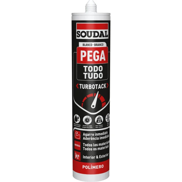 Adhesivo de Montaje Soudal Pega Todo Turbotack Blanco 290 ml
