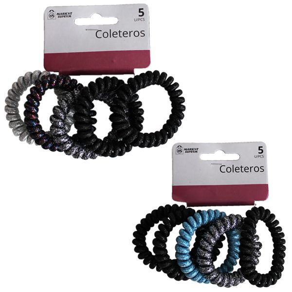 Set de Coleteros Elásticos en Espiral Market Suprem – 5 uds
