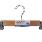 Set de 2 Perchas de Metal con Pinzas Ajustables Madera