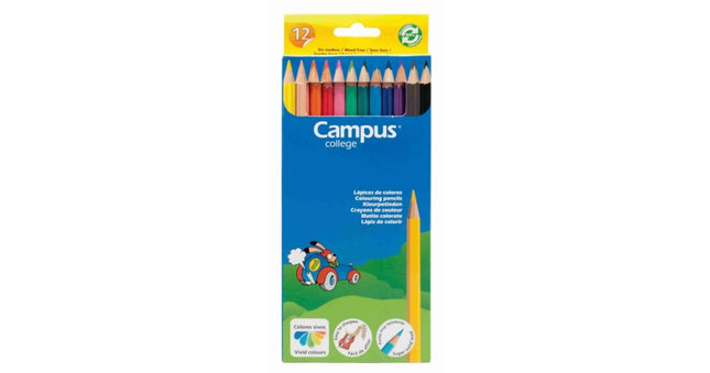 Lápices de Colores Campus College – Estuche 12 unidades