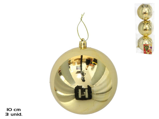 Lot de boules de Noël dorées 10 cm - Élégance pour les grands espaces