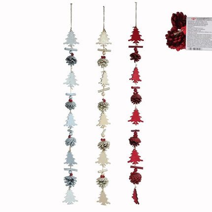 Guirlande de Noël avec pommes de pin et arbres - Décoration festive naturelle