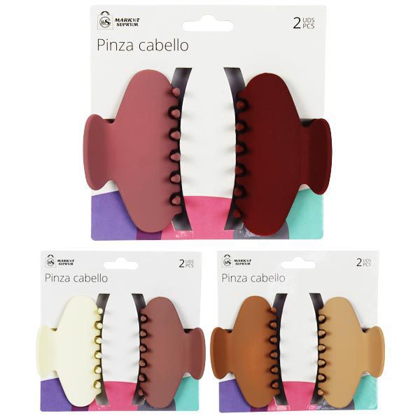 Set de 2 Pinzas para el Cabello Market Suprem – Colores Surtidos