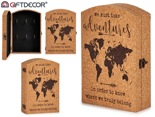 Caja de Llaves Decorativa "Adventures" con Estilo Vintage