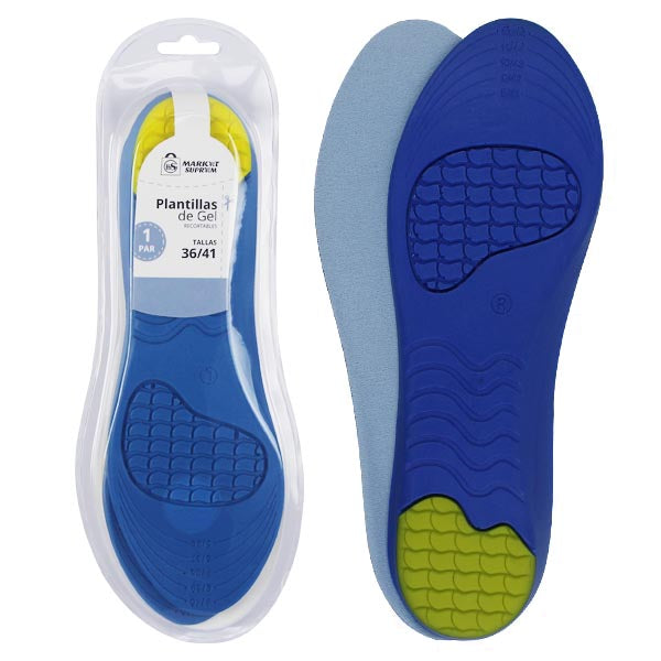 Plantillas de Gel Recortables Market Suprem | Talla 36-41 | Máxima Comodidad