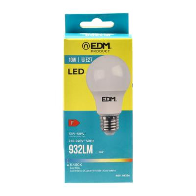 Bombilla LED EDM E27 10W (932LM, Luz Fría 6400K)