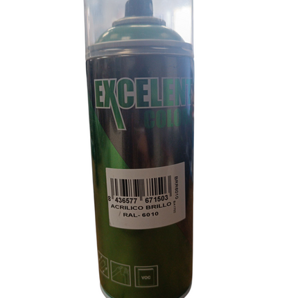 Spray Acrílico Brillo EXCELENT COLORS – RAL 6010 Verde Hierba