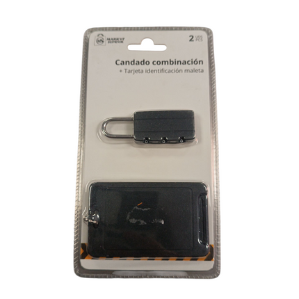 Candado de Combinación + Tarjeta de Identificación para Maleta Market Suprem