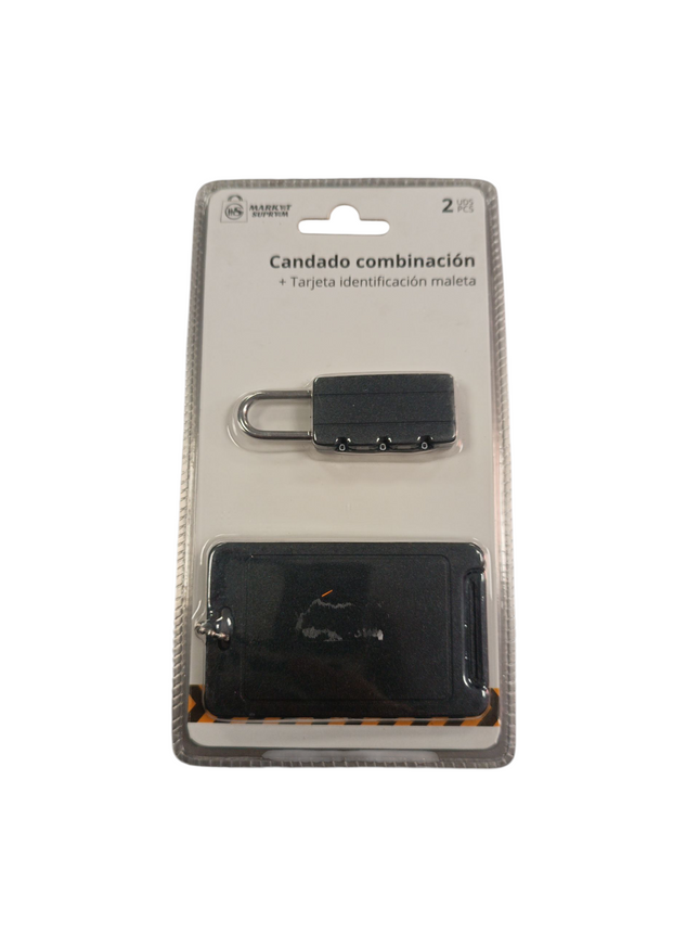 Candado de Combinación + Tarjeta de Identificación para Maleta Market Suprem