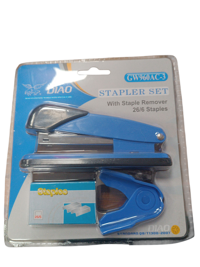 Set de Grapadora Diao GW960AC-3 con Quitagrapas y Grapas 26/6