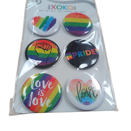 Pack de Chapas Pride Xoko (6 uds.) – Love is Love