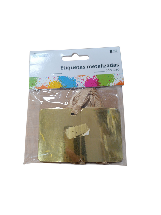Etiquetas Metalizadas con Lazo Market Suprem (Pack 8 uds.)