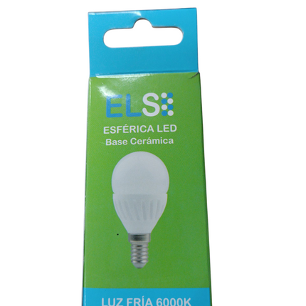 Bombilla LED Esférica ELS Base Cerámica (Luz Fría 6000K)