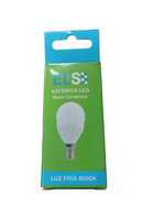 Bombilla LED Esférica ELS Base Cerámica (Luz Fría 6000K)