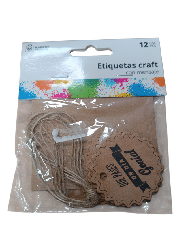 Etiquetas Craft con Mensaje Market Suprem (Pack 12 uds.)