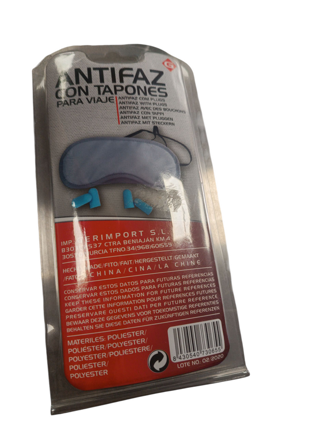 Antifaz con Tapones para Viaje Gerimport