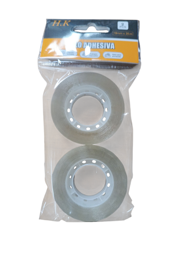 Cinta Adhesiva Transparente H.K – Pack 2 Unidades (18 mm x 35 m)