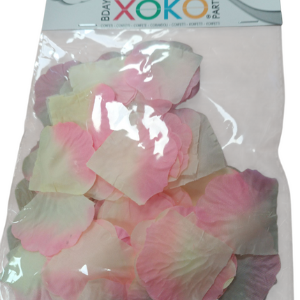 Pétalos de Tela Bicolor Rosa y Blanco Xoko – Decoración Romántica para Eventos