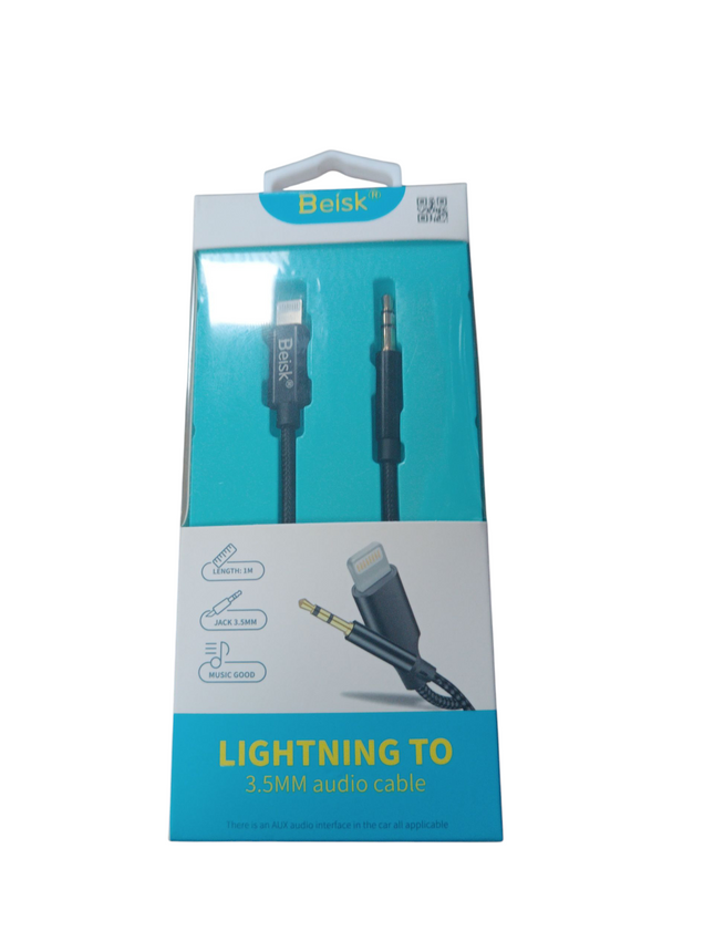 Cable de Audio Beisk Lightning a Jack 3.5mm (1m)