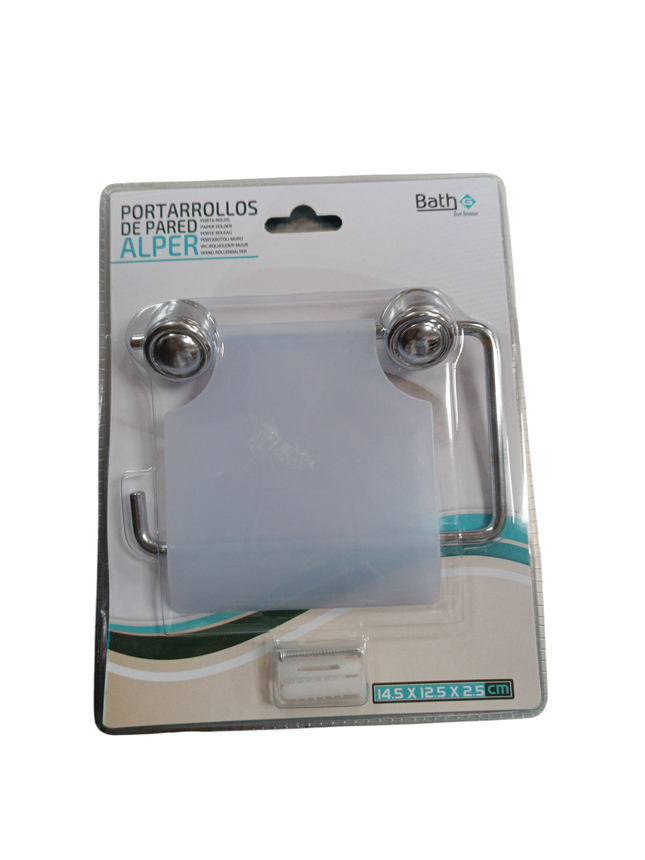 Portarrollos de Pared Bath&Go ALPER con Tapa – 14,5 x 12,5 x 2,5 cm