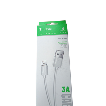 Cable T’phox USB a Micro USB 1.2m (3A, FlashCharge, Modelo T-M801)