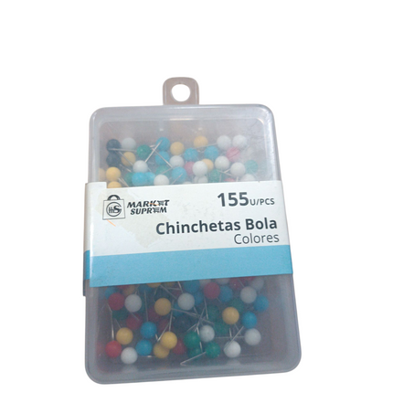 Chinchetas Bola de Colores Market Suprem – 155 Unidades