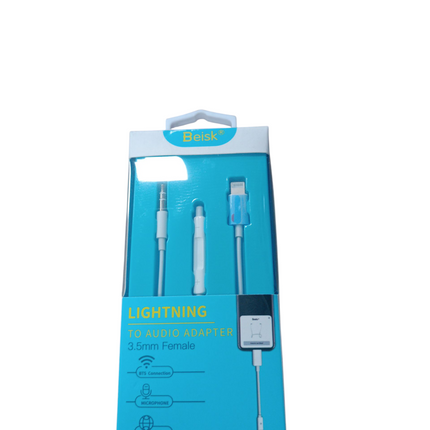 Adaptador Beisk Lightning a Jack 3.5mm (BSK-4070, 1m)