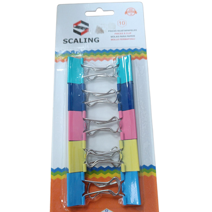 Pinzas Sujetapapeles Scaling de Colores 25 mm (Pack de 10 unidades)