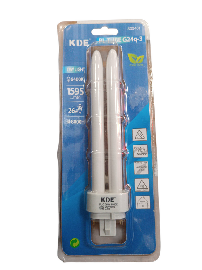 Tubo de Luz KDE PL G24q-3 26W Luz Fría 6400K