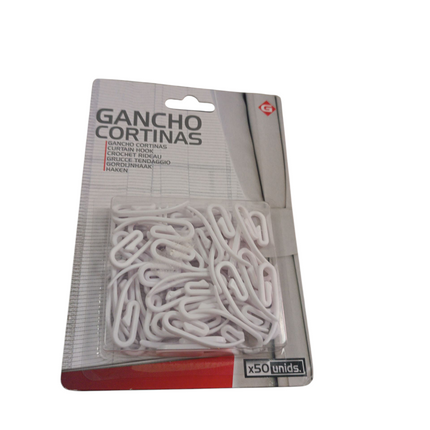 Ganchos para Cortinas Plásticos Blancos (50 Unidades) Gerimport