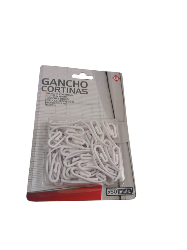 Ganchos para Cortinas Plásticos Blancos (50 Unidades) Gerimport